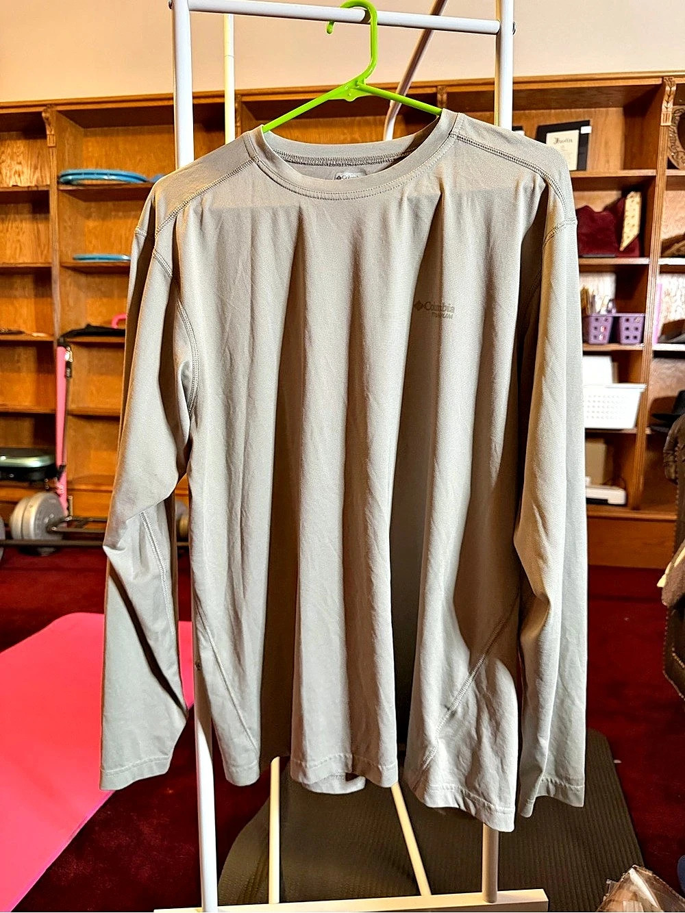 Columbia TITANIUM Men's Long Sleeve Shirt Gray Large